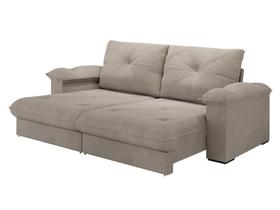 Sofá Retrátil Lufer Porto Seguro 2,90 m Suede Cinza