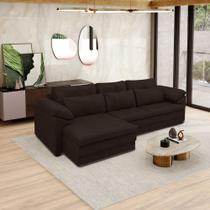 Sofá Retrátil Manual Sala de Estar Nolan Bipartido 297cm Conforto Premium em Couro Marrom Manchado G58 - Gran Belo Sofá Retrátil Manual Sala de Estar Nolan Bipartido 297cm Conforto Premium em Couro Marrom Manchado G58 - Gran Belo
