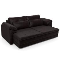 Sofá Retrátil Para Sala de Estar 3 Lugares 215cm Riza S03 Couro Vinho - Lyam Decor