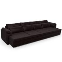 Sofá Retrátil Para Sala de Estar 4 Lugares 339cm Riza S03 Couro Vinho - Lyam Decor