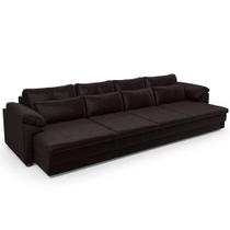 Sofá Retrátil Para Sala de Estar 6 Lugares 414cm Riza S03 Couro Vinho - Lyam Decor Sofá Retrátil Para Sala de Estar 6 Lugares 414cm Riza S03 Couro Vinho - Lyam Decor