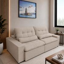 Sofá Retrátil Premium 2,90m Molas Ensacadas Veludo Bege Conforto Superior Máximo Sofá Retrátil Premium 2,90m Molas Ensacadas Veludo Bege Conforto Superior Máximo