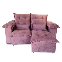 Sofá retrátil/reclinável 1,60m Molas ensacadas Fibra siliconada Coliseu Pillow top Rosê
