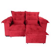 Sofá retrátil/reclinável 1,60m Molas ensacadas Fibra siliconada Coliseu Pillow top Vermelho