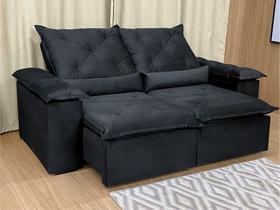 Sofá Retrátil Reclinável 1,80 m Preto 204 Athenas