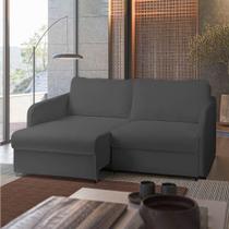 Sofá Retrátil Reclinável 2 Lugares 156cm Amsterdã Suede Grafite K01 - D'rossi Sofá Retrátil Reclinável 2 Lugares 156cm Amsterdã Suede Grafite K01 - D'rossi