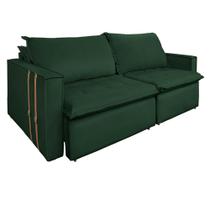 Sofá Retrátil Reclinável 2 lugares 180 cm México Veludo Verde K01 - D'Rossi