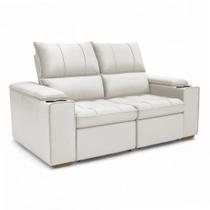 Sofá Retrátil Reclinável 2 Lugares 1,90m Boni Veludo Bege - Loja Sheep