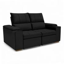 Sofá Retrátil Reclinável 2 Lugares 1,90m Boni Veludo Preto - Loja Sheep