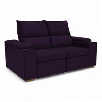 Sofá Retrátil Reclinável 2 Lugares 1,90m Boni Veludo Roxo - Loja Sheep