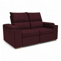 Sofá Retrátil Reclinável 2 Lugares 1,90m Boni Veludo Vermelho Bordô - Loja Sheep Sofá Retrátil Reclinável 2 Lugares 1,90m Boni Veludo Vermelho Bordô - Loja Sheep