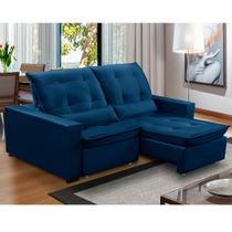 Sofa Retratil Reclinavel 2 Lugares 2,00m Atlantis Veludo Azul Marinho LansofBR