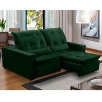 Sofa Retratil Reclinavel 2 Lugares 2,10m Atlantis Veludo Verde LansofBR - Lansof Brasil