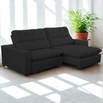 Sofa Retratil Reclinavel 2 Lugares 230cm Veludo Andreia Preto Sofa Retratil Reclinavel 2 Lugares 230cm Veludo Andreia Preto