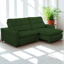 Sofa Retratil Reclinavel 2 Lugares 230cm Veludo Andreia Verde Sofa Retratil Reclinavel 2 Lugares 230cm Veludo Andreia Verde