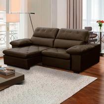 Sofa Retratil Reclinavel 2 Lugares 2,40 Crystal Veludo Marrom LansofBR
