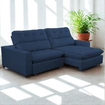 Sofa Retratil Reclinavel 2 Lugares 270cm Veludo Andreia Azul Marinho Sofa Retratil Reclinavel 2 Lugares 270cm Veludo Andreia Azul Marinho