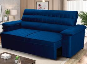 Sofá Retrátil Reclinável 2 lugares com molas 1,50m Quantum Suede Velut Azul - King House Sofá Retrátil Reclinável 2 lugares com molas 1,50m Quantum Suede Velut Azul - King House