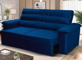 Sofá Retrátil Reclinável 2 lugares com molas 1,50m Quantum Suede Velut Azul - King House