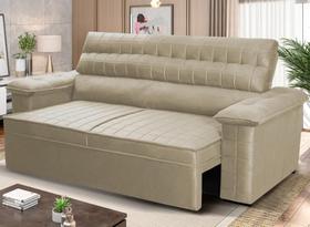Sofá Retrátil Reclinável 2 lugares com molas 1,50m Quantum Suede Velut Bege - King House