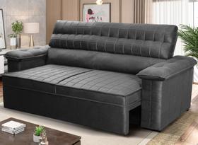 Sofá Retrátil Reclinável 2 lugares com molas 1,50m Quantum Suede Velut Cinza - King House
