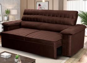 Sofá Retrátil Reclinável 2 lugares com molas 1,50m Quantum Suede Velut Marrom - King House