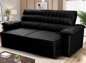 Sofá Retrátil Reclinável 2 lugares com molas 1,50m Quantum Suede Velut Preto - King House Sofá Retrátil Reclinável 2 lugares com molas 1,50m Quantum Suede Velut Preto - King House