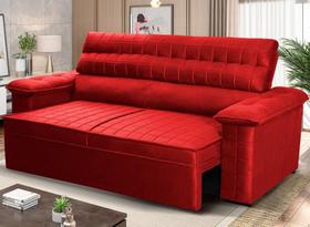 Sofá Retrátil Reclinável 2 lugares com molas 1,50m Quantum Suede Velut Vermelho - King House Sofá Retrátil Reclinável 2 lugares com molas 1,50m Quantum Suede Velut Vermelho - King House