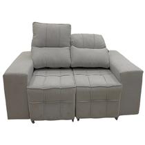 Sofá Retrátil Reclinável 2 Lugares Linho