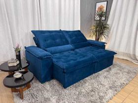 Sofá Retrátil Reclinável 2,00 m Azul 506 Tijuca Plus