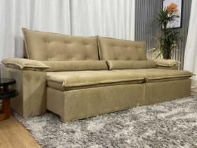 Sofá Retrátil Reclinável 2,00 m Bege 511 Tijuca Plus