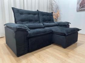 Sofá Retrátil Reclinável 2,00 m Preto 504 Tijuca Plus