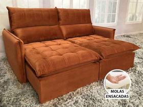 Sofá Retrátil Reclinável 2,05 m Terracota 328 Leticia Sofá Retrátil Reclinável 2,05 m Terracota 328 Leticia