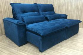 Sofá Retrátil Reclinável 2,10 m Azul BHA