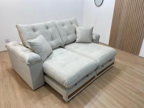 Sofá Retrátil Reclinável 2,10 m Bege B015 Gael