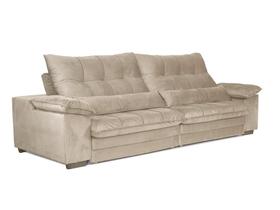 Sofá Retrátil Reclinável 2,10m com Molas e Espuma D33 Biondi Veludocristal - NETSOFAS