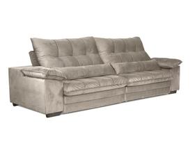 Sofá Retrátil Reclinável 2,10m com Molas e Espuma D33 Biondi Veludocristal - NETSOFAS