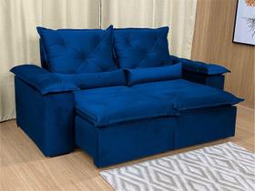 Sofá Retrátil Reclinável 2,30 m Azul 206 Athenas