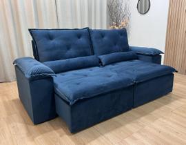 Sofá Retrátil Reclinável 2,30 m Azul 206 Athenas