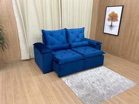 Sofá Retrátil Reclinável 2,30 m Azul 506 Athenas Premium