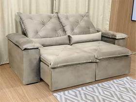 Sofá Retrátil Reclinável 2,30 m Bege 201 Athenas