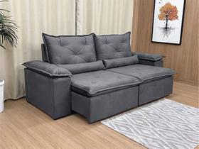 Sofá Retrátil Reclinável 2,30 m Cinza 202 Athenas