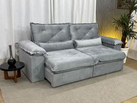 Sofá Retrátil Reclinável 2,30 m Cinza Prata 710 Zuqui Plus Sofá Retrátil Reclinável 2,30 m Cinza Prata 710 Zuqui Plus