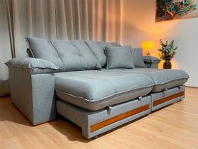 Sofá Retrátil Reclinável 2,30 m Linho Cinza A230 Gael