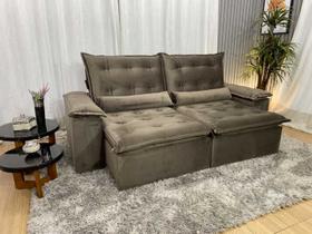 Sofá Retrátil Reclinável 2,30 m Marrom 500 Tijuca Plus