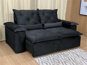 Sofá Retrátil Reclinável 2,30 m Preto 204 Athenas