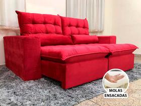 Sofá Retrátil Reclinável 2,30 m Vermelho 327 Laura