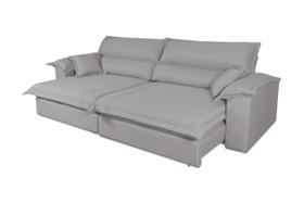 Sofá Retrátil Reclinável 2,30m Nivus Cinza c/ Molas Ensacadas - King House