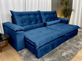 Sofá Retrátil Reclinável 2,50 m Azul 506 Maricá Sofá Retrátil Reclinável 2,50 m Azul 506 Maricá