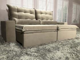 Sofá Retrátil Reclinável 2,50 m Bege 319 Cairo